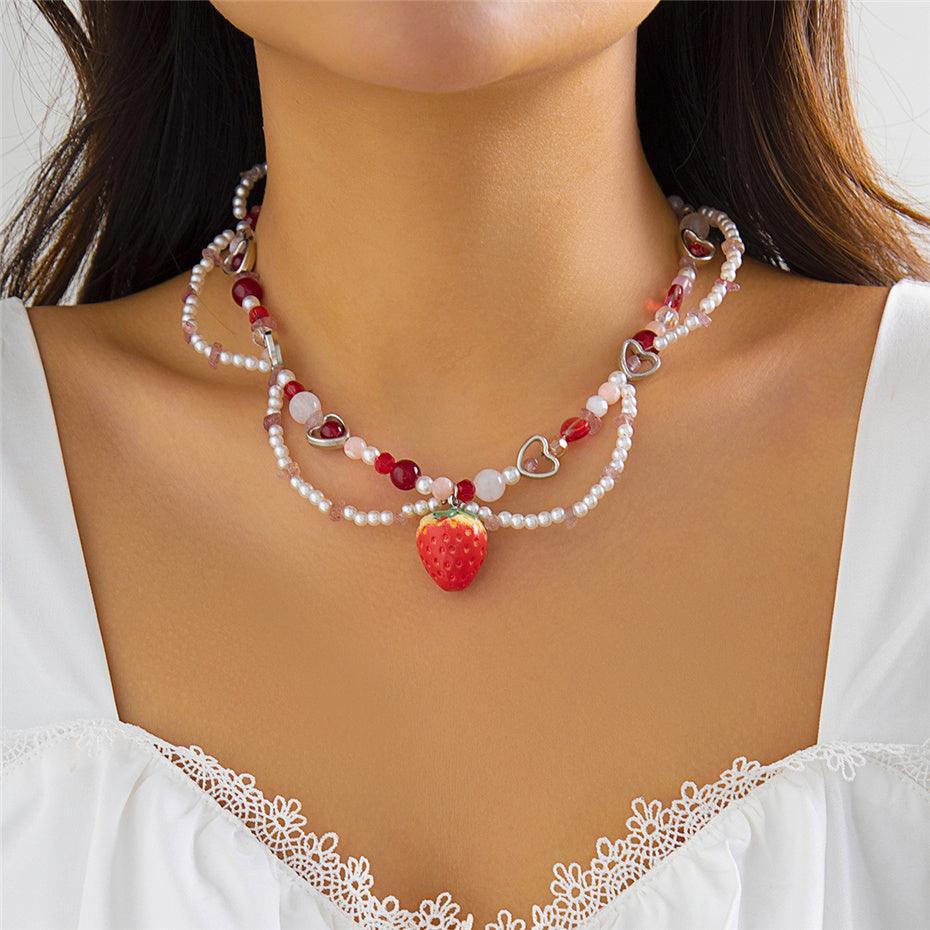 Strawberry Sweetheart Charm Necklace - Koda Store - Free Shipping