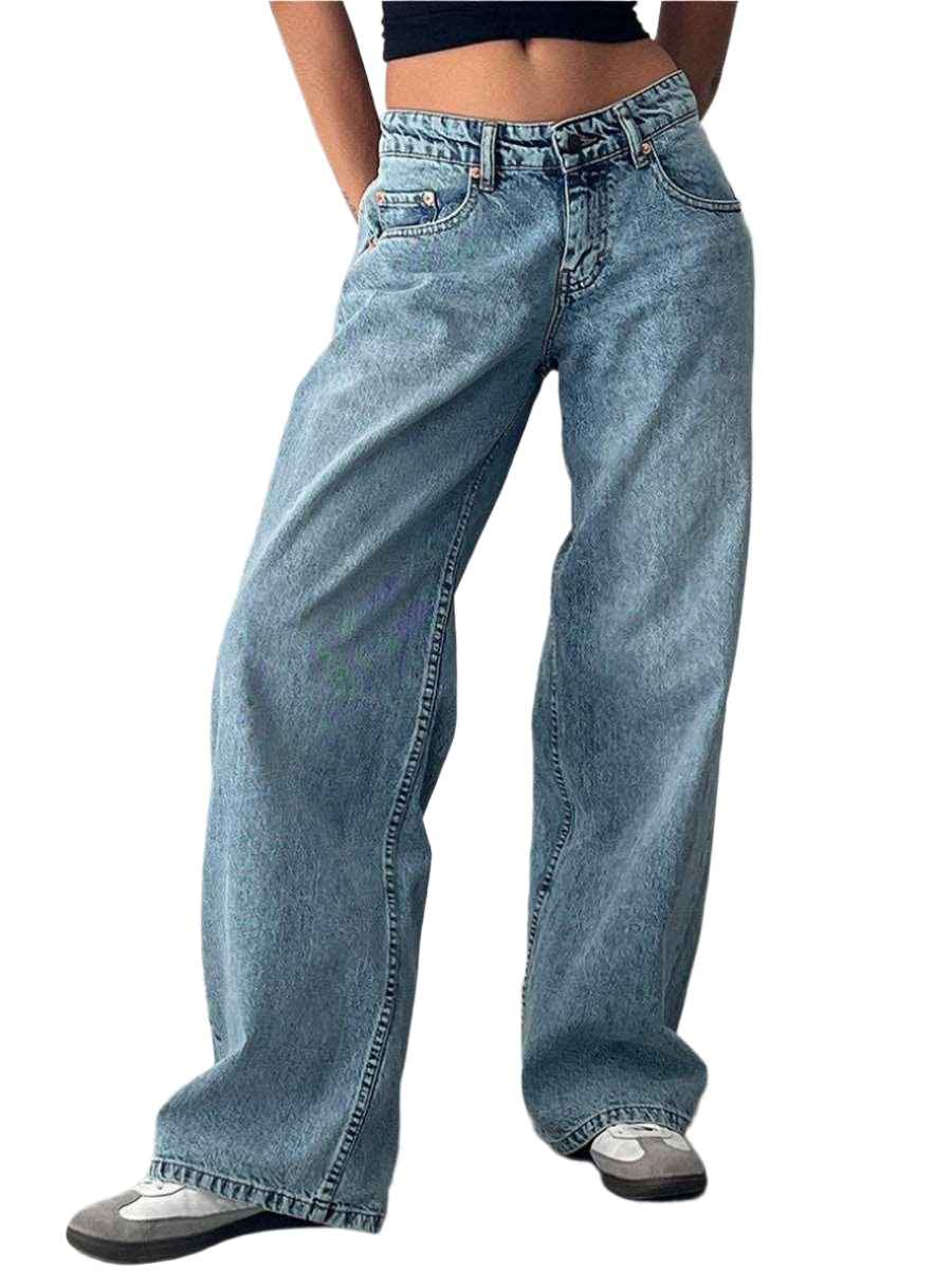 Roxanne Baggy Wide-Leg Jeans- Light Blue - Koda Fashion & Decor - Free Shipping