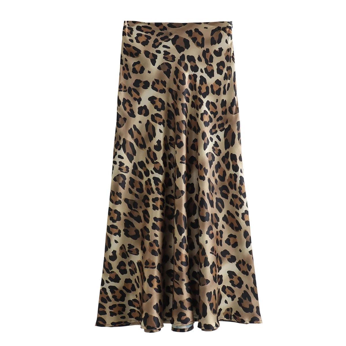 Vintage Leopard Print Midi Skirt - Koda Store - Free Shipping