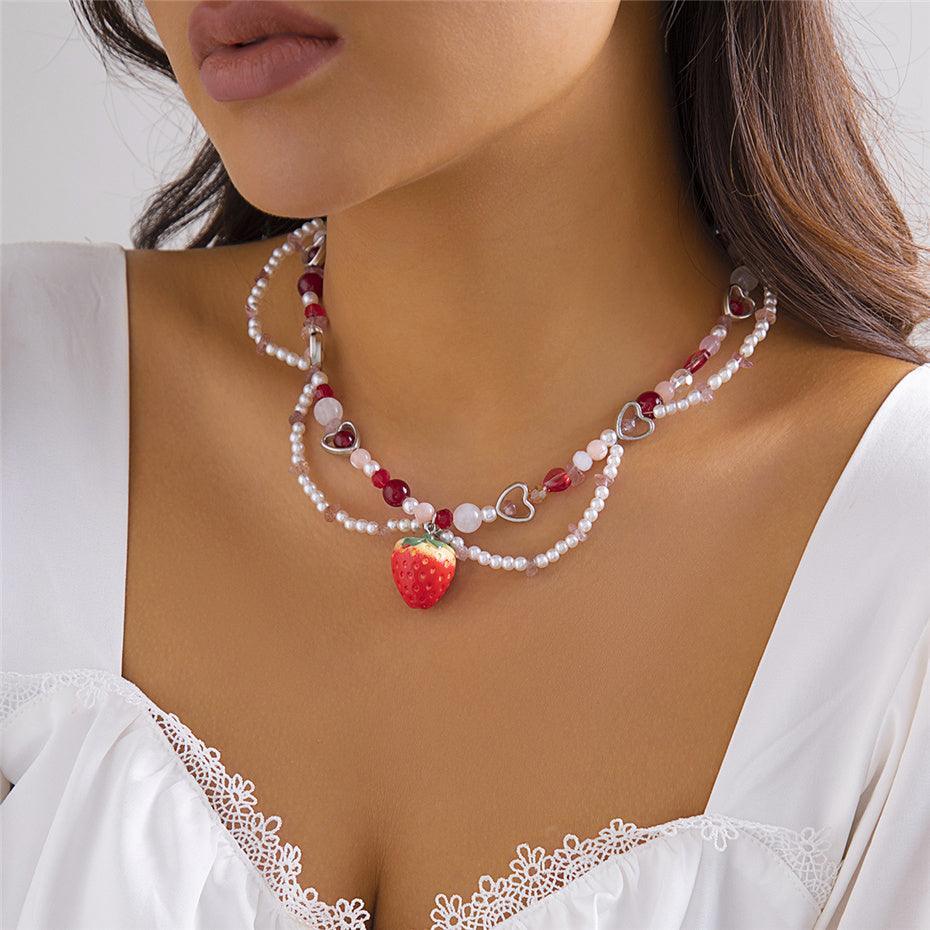 Strawberry Sweetheart Charm Necklace - Koda Store - Free Shipping