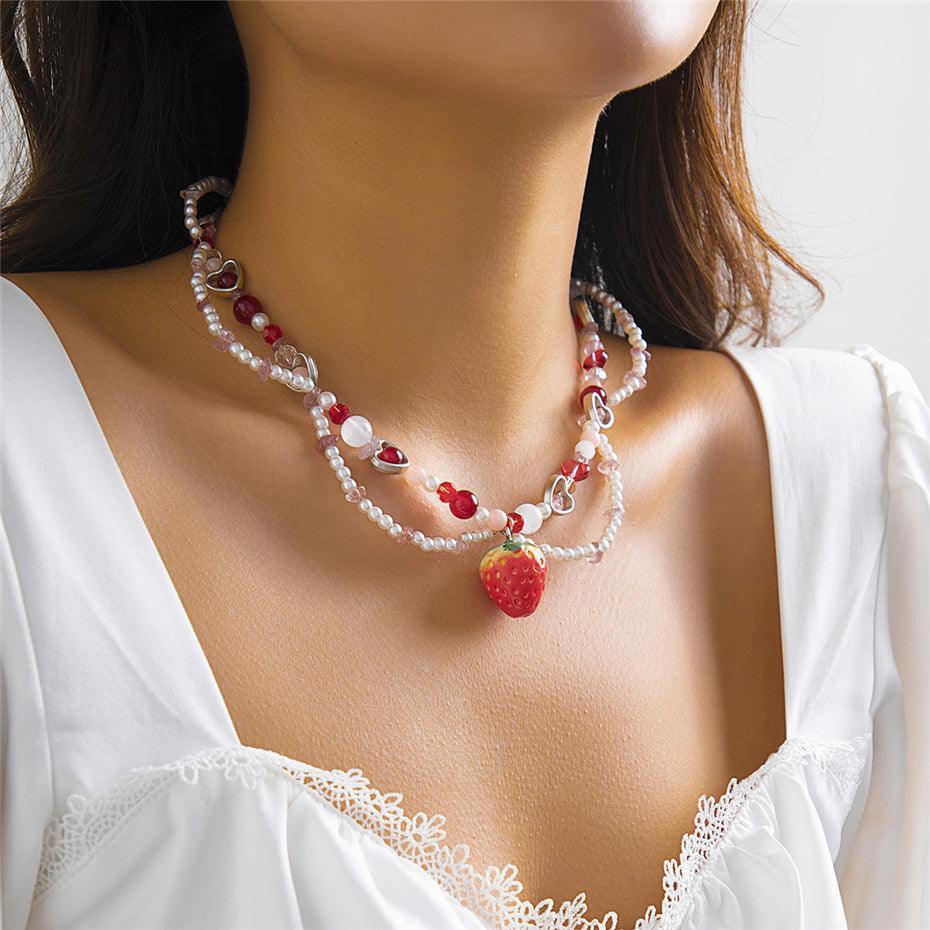 Strawberry Sweetheart Charm Necklace - Koda Store - Free Shipping