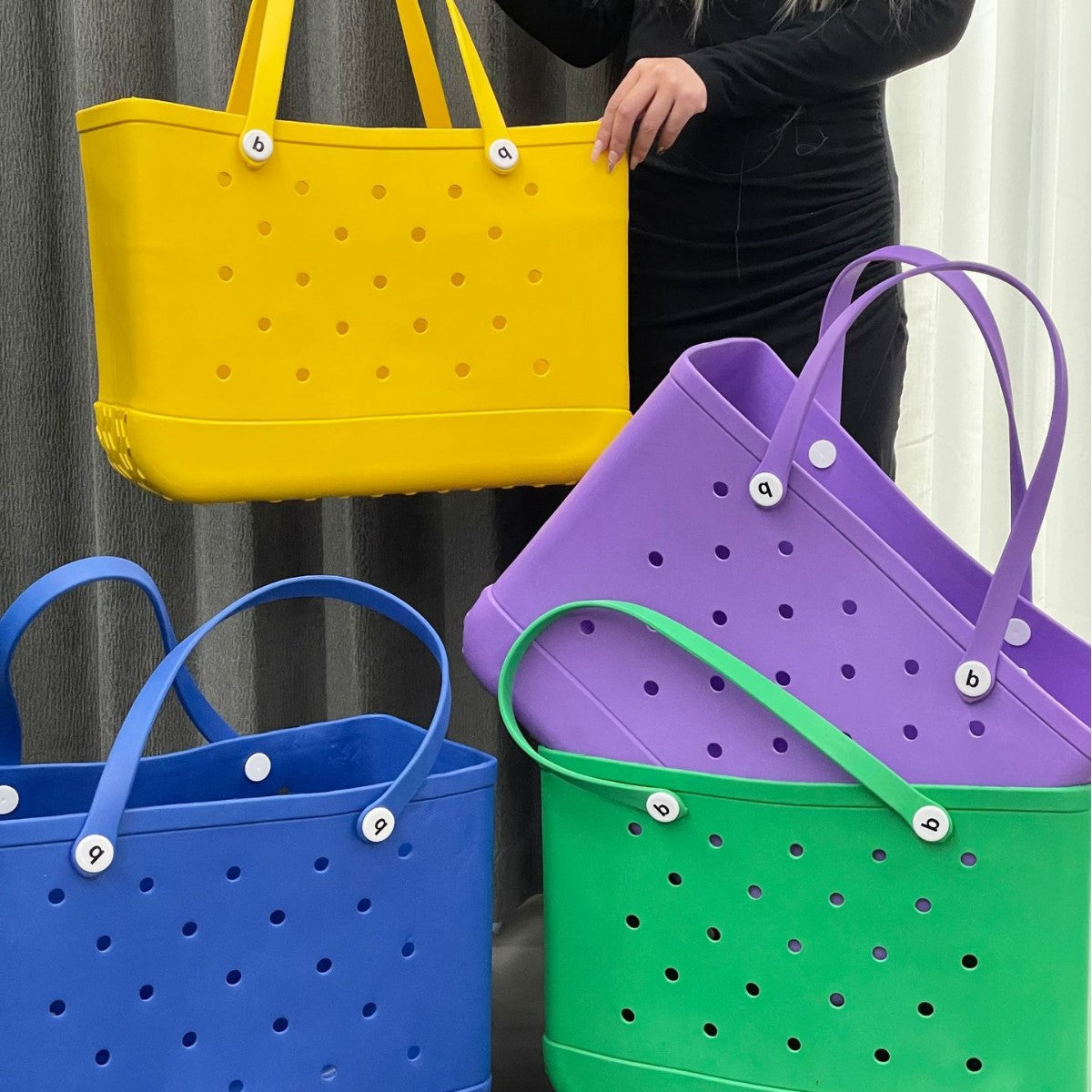 Beach Escape EVA Tote Bag in Beach Escape EVA Tote Bag in Royal Blue - Extra Large - Koda Store - Free Shipping