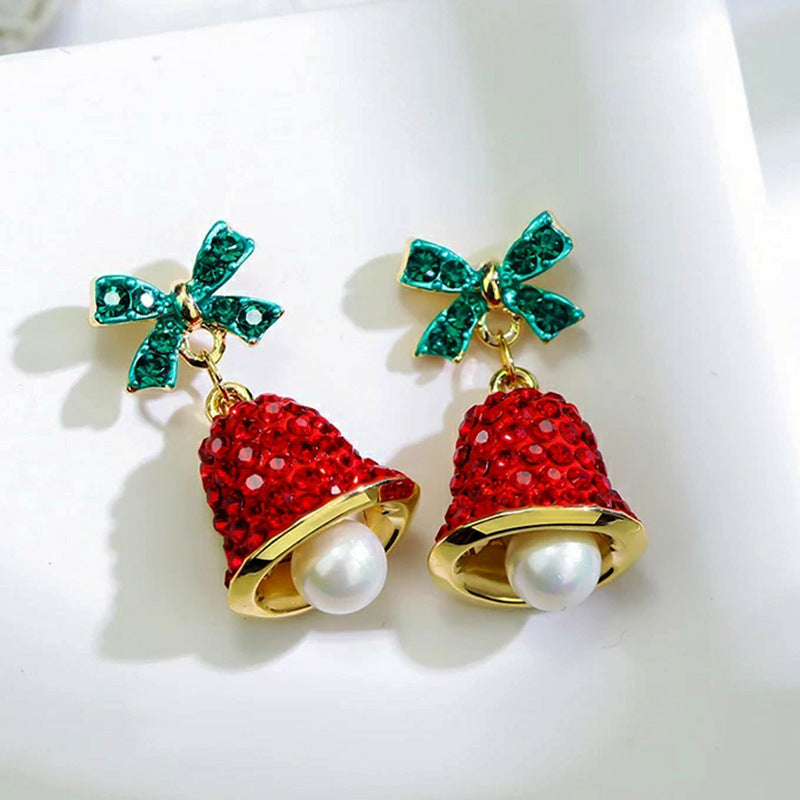 Christmas Bow and Bell Pendant Earrings - Koda Fashion & Decor - Free Shipping