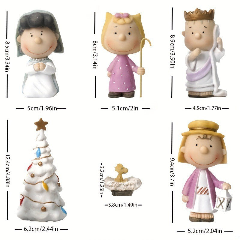 Peanuts Christmas Nativity Set of 6 Resin Figures - Koda Fashion & Decor - Free Shipping