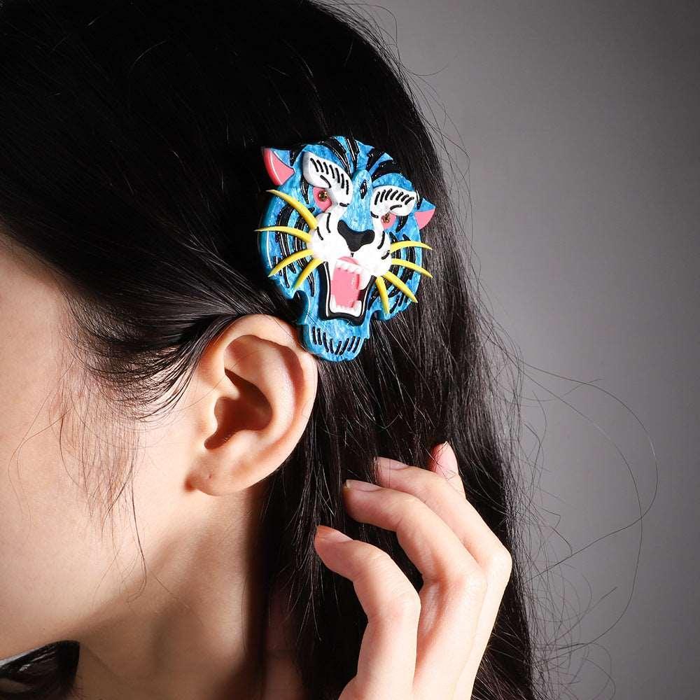 Electric Blue Tiger Hair Clip - Koda Store - Free Shipping