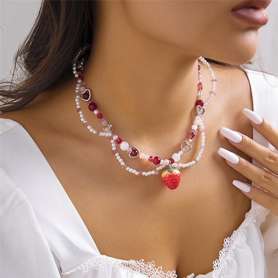 Strawberry Sweetheart Charm Necklace - Koda Store - Free Shipping