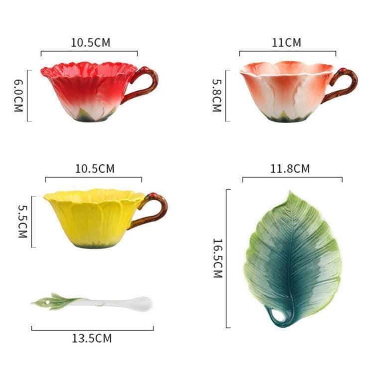 Sunflower Ceramic Teacup & Saucer Set - Koda Store - Free Shipping