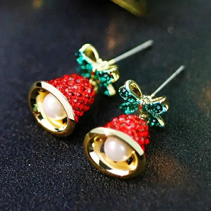 Christmas Bow and Bell Pendant Earrings - Koda Fashion & Decor - Free Shipping