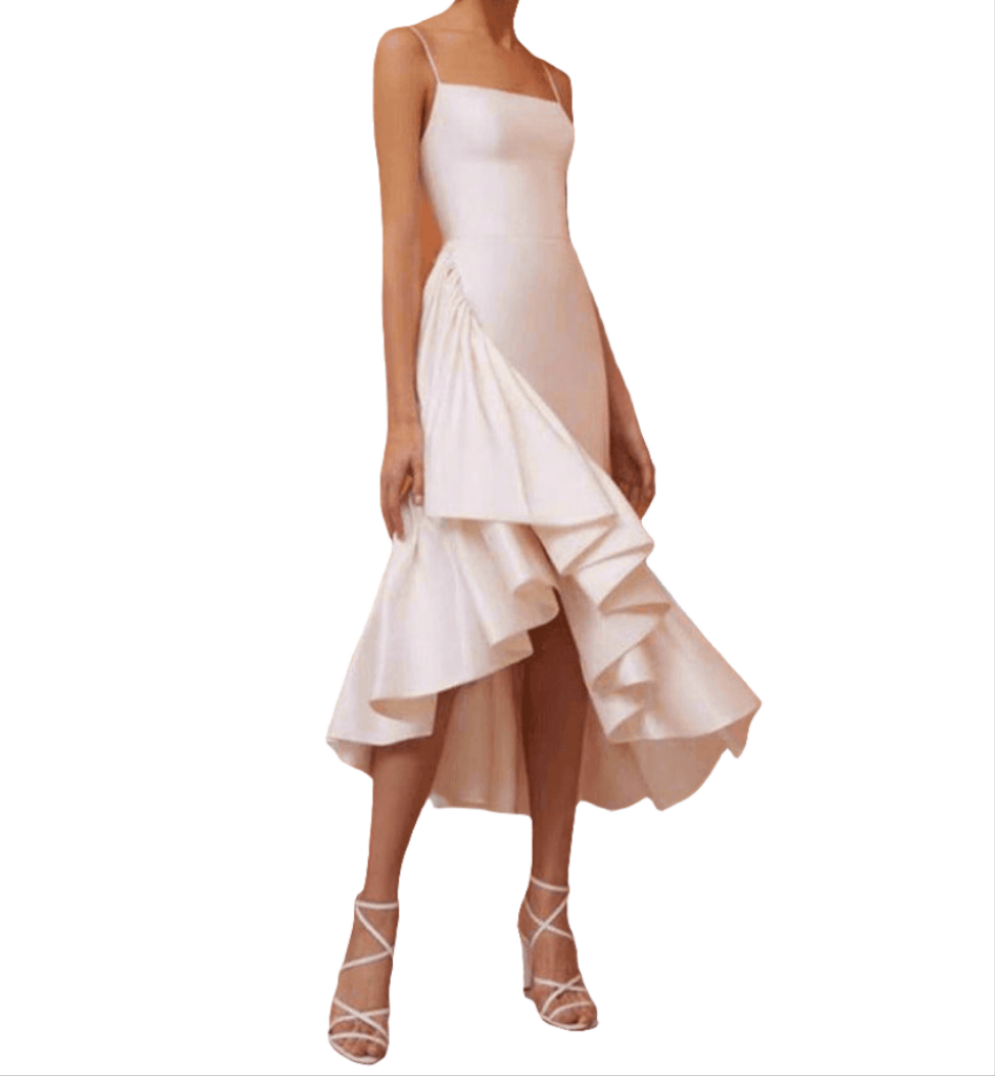 Marcia Elegant Ruffle Midi Dress - Koda Store