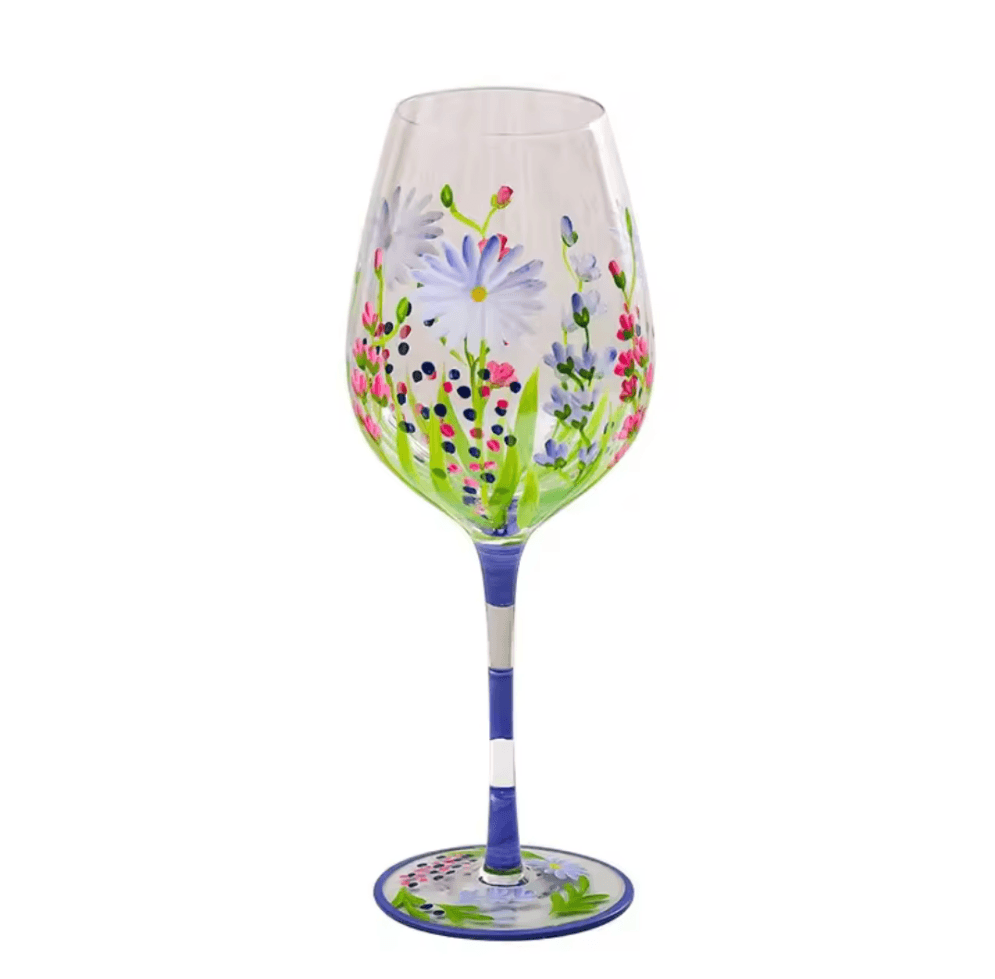 Nature's Beauty Crystal Hand Painted White Wine Glass - Koda Store - Free Shipping