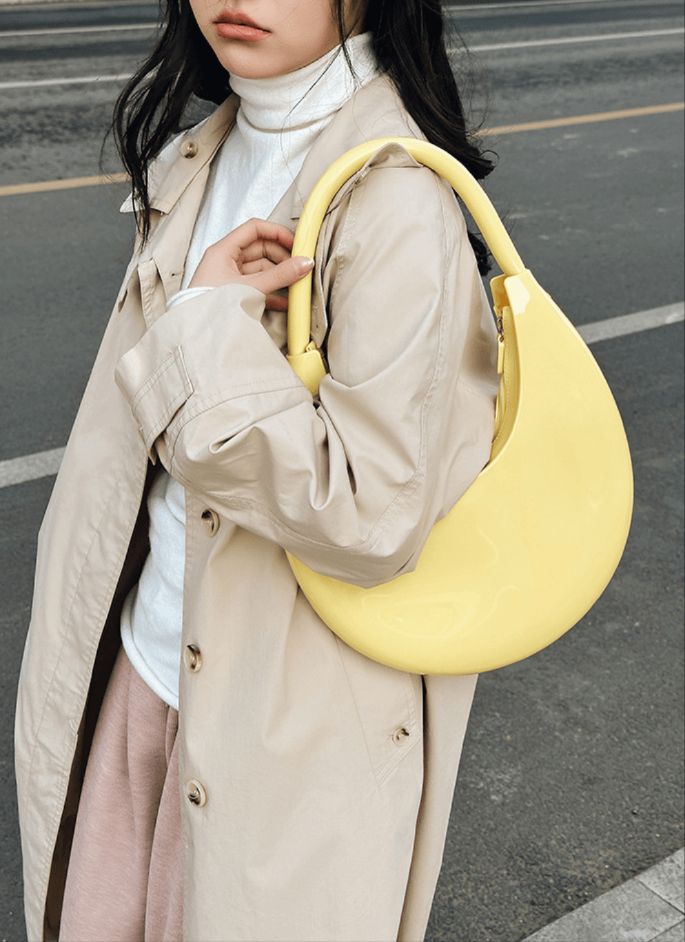 Silica Gel Shoulder Bag - Pale Yellow - Koda Fashion & Decor - Free Shipping