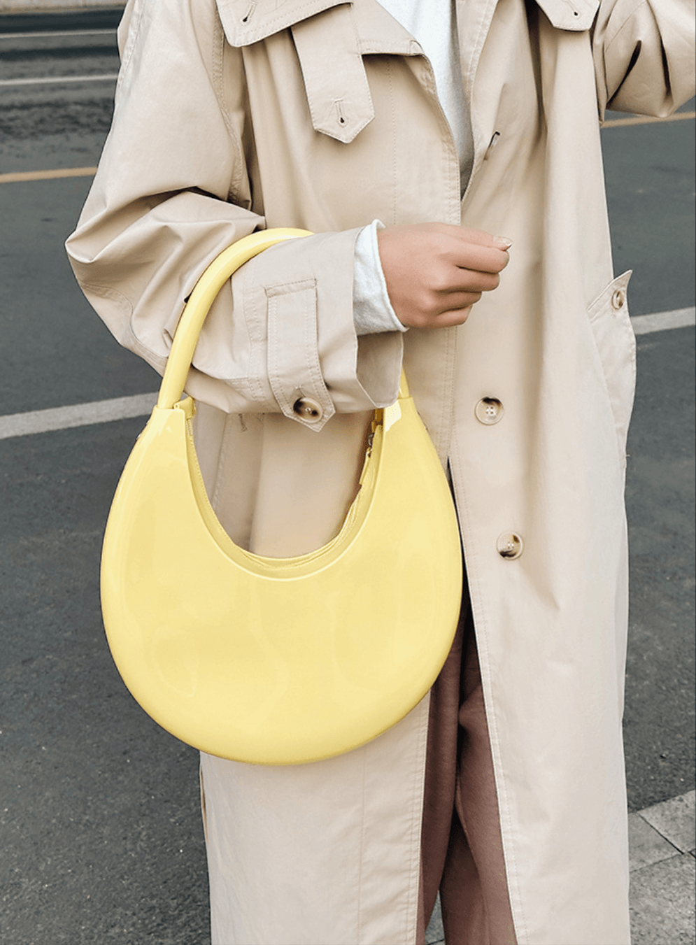 Silica Gel Shoulder Bag - Pale Yellow - Koda Fashion & Decor - Free Shipping
