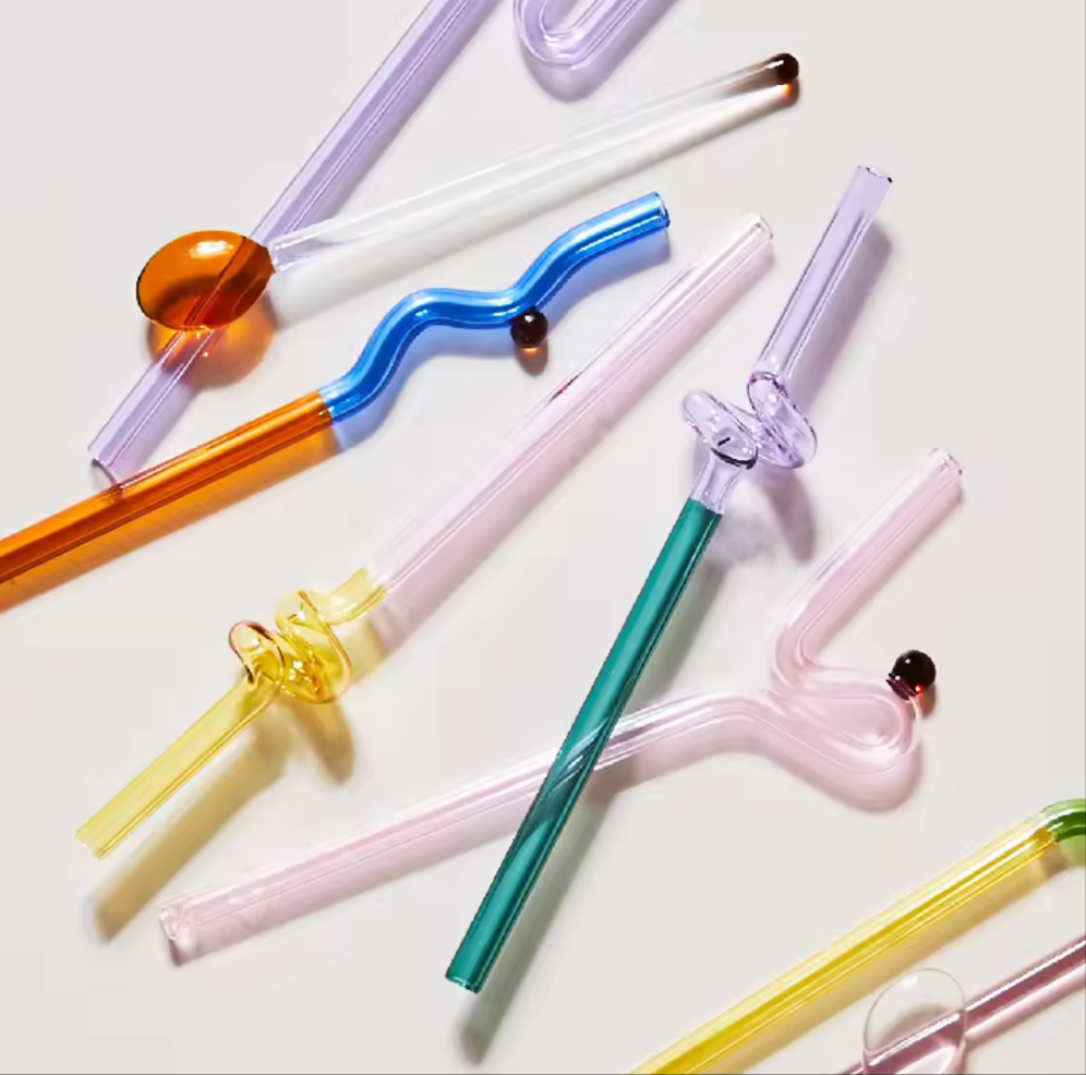 Topsy Turvy Coloured Glass Straw - Koda Store - Free Shipping