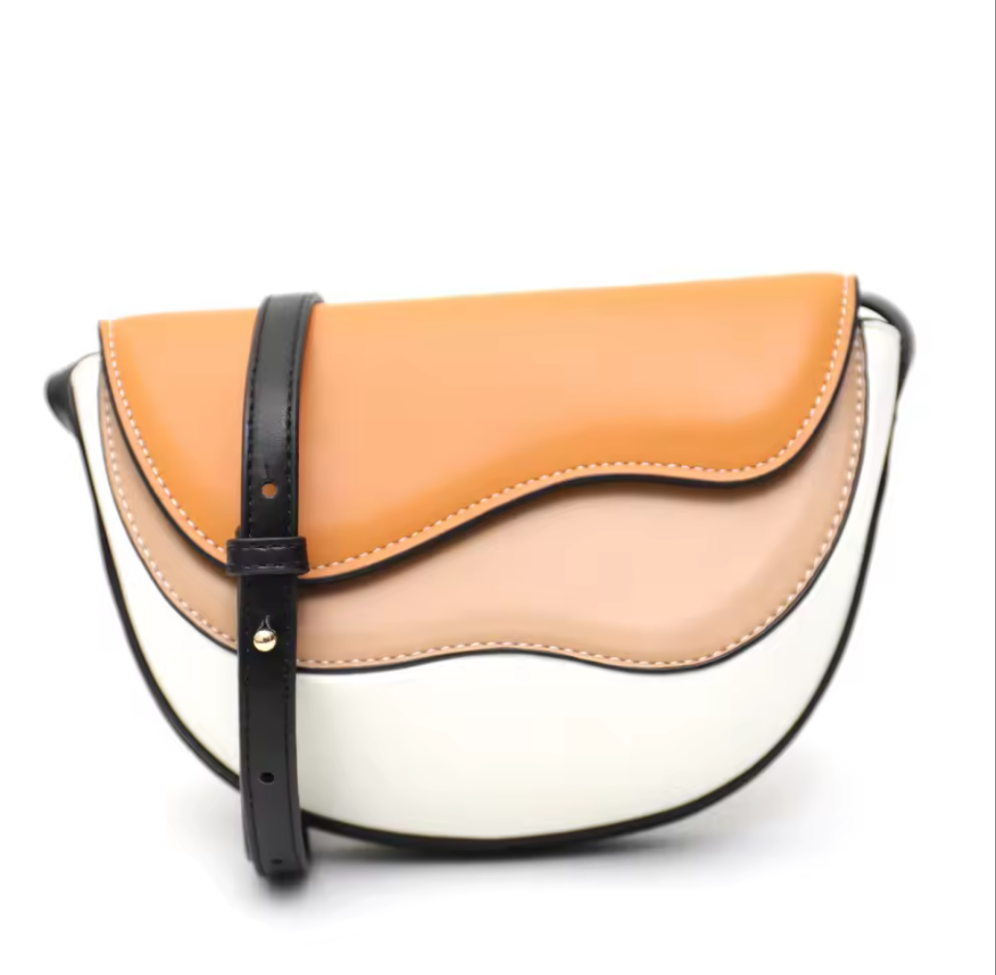 Wave Crossbody Saddle Bag in White - Koda Store - Free Shipping