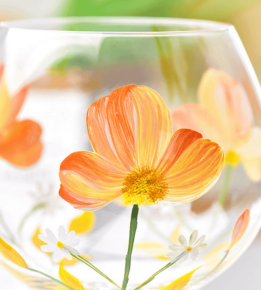 Nature's Beauty Hand Painted Crystal Red Wine Glass - Koda Store - Free Shipping