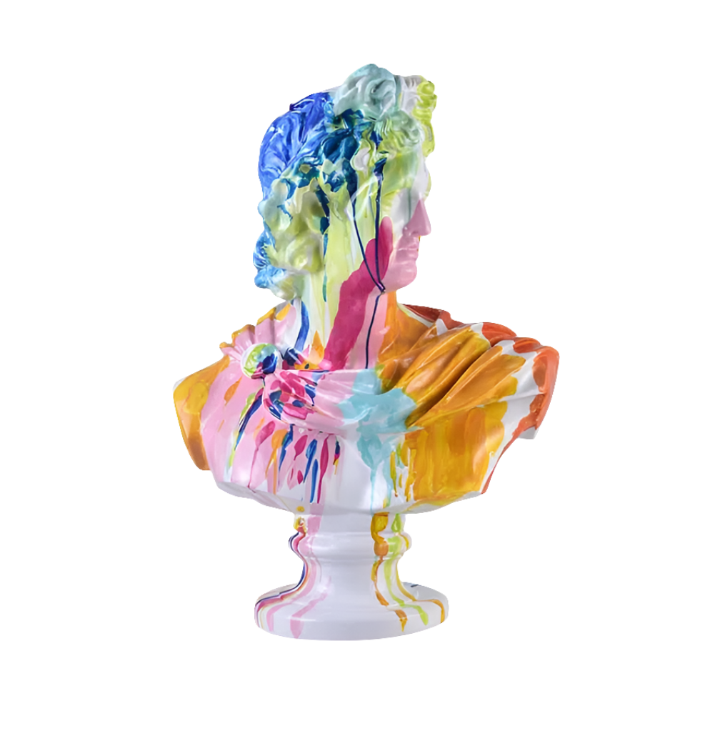 Apollo Bust Statue - Pop Art Multicoloured Graffiti Series