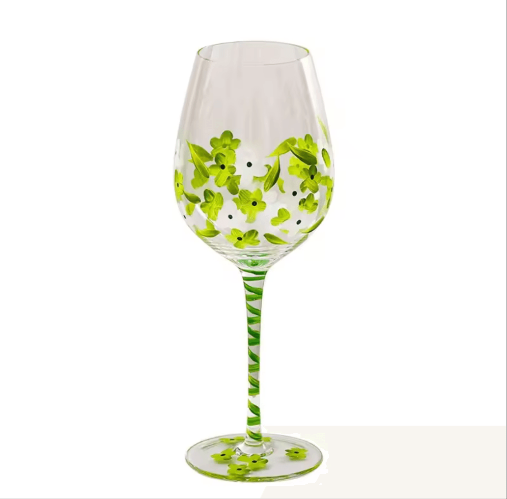 Nature's Beauty Crystal Hand Painted White Wine Glass - Koda Store - Free Shipping