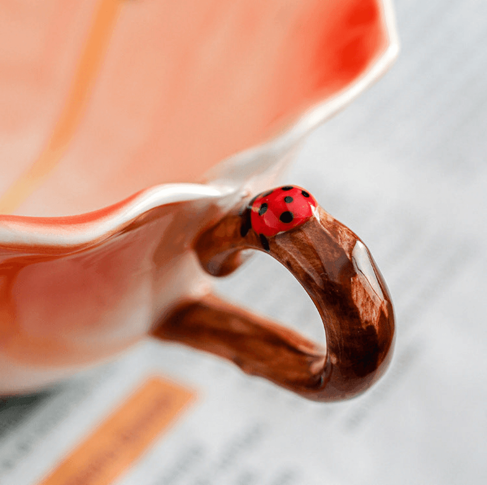 Hibiscus Ceramic Teacup & Saucer Set- Pink - Koda Store - Free Shipping