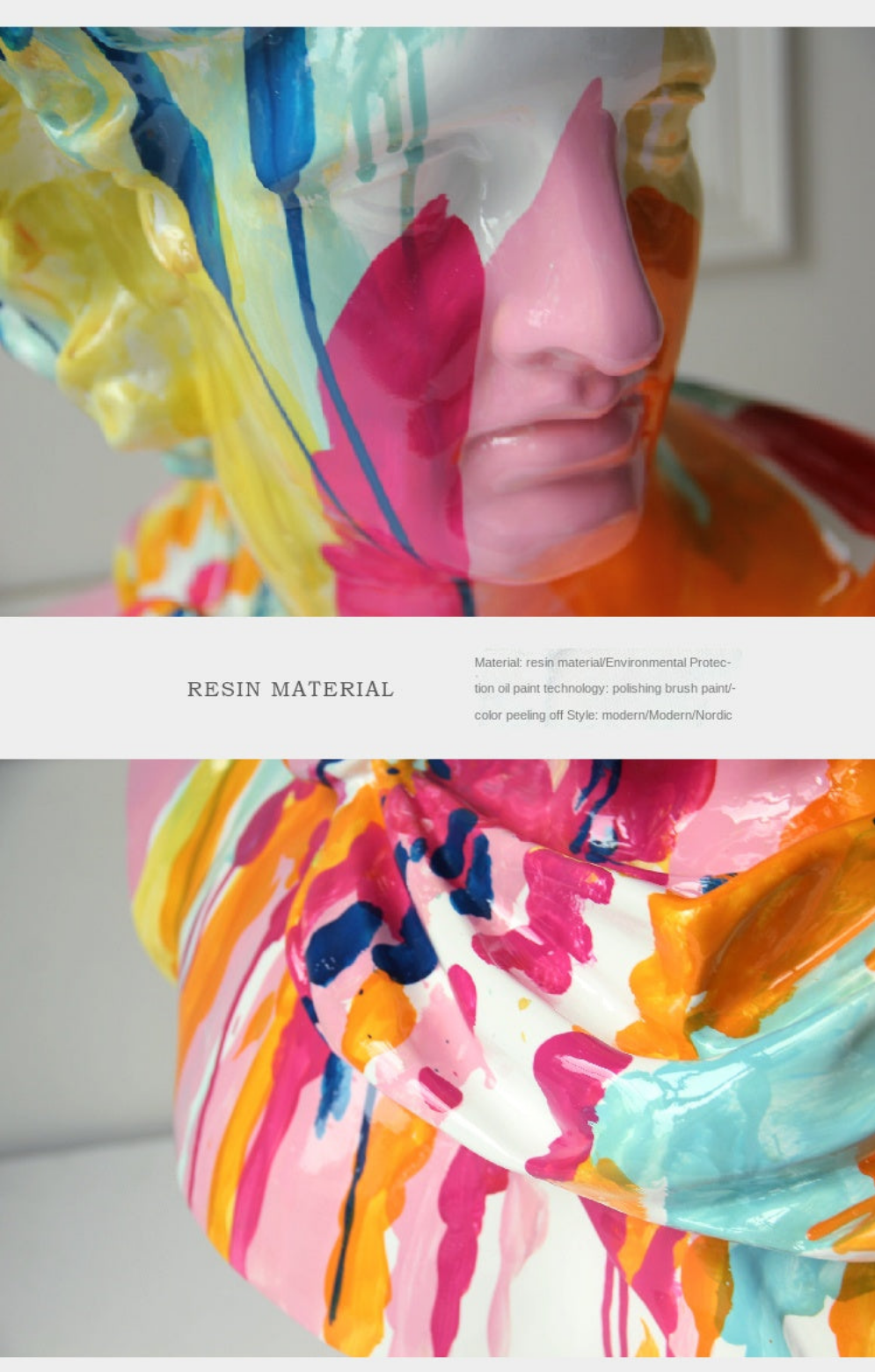 Apollo Bust Statue - Pop Art Multicoloured Graffiti Series