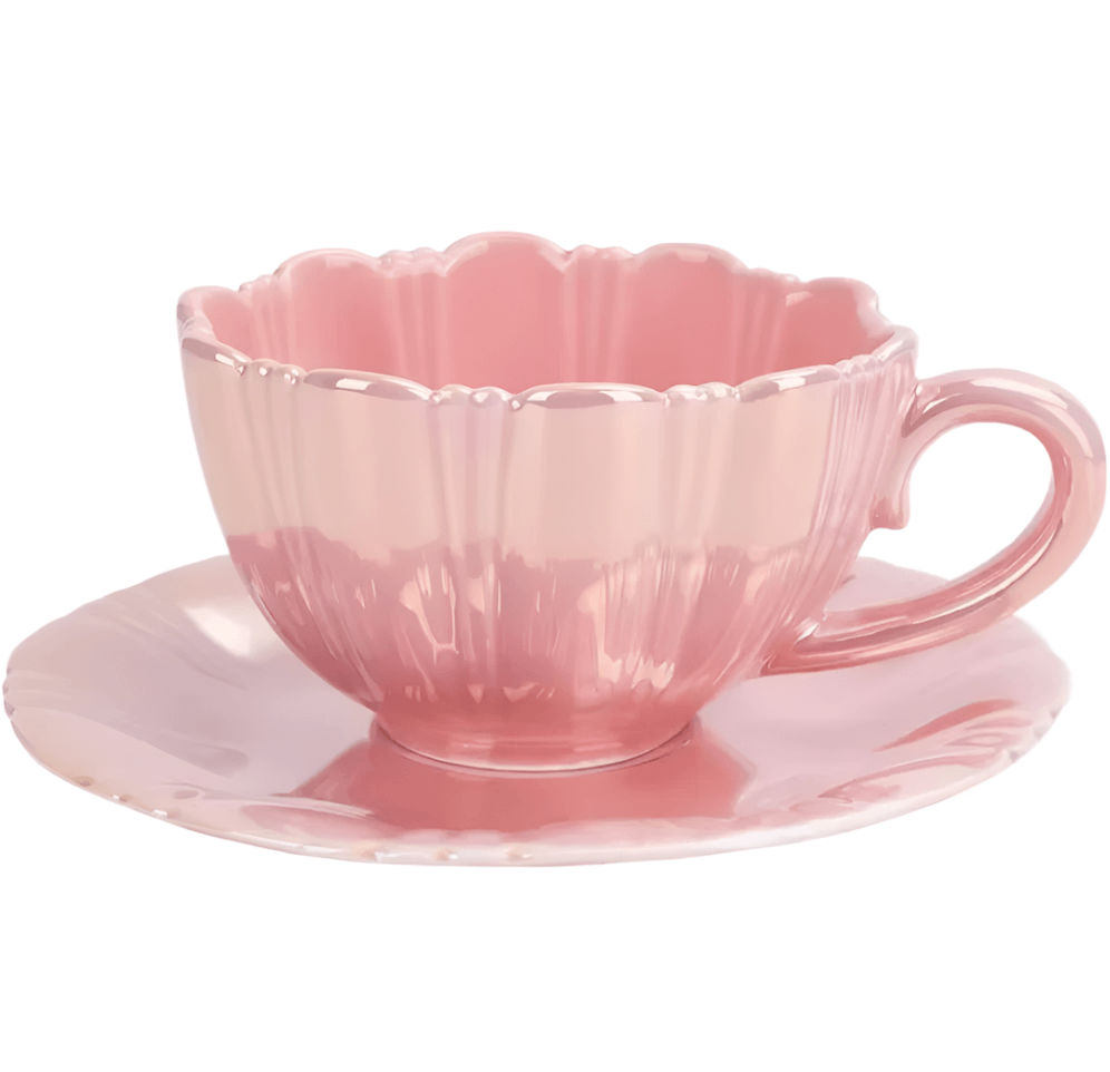 Glowpetal Pink Teacup & Saucer Set - Koda Store - Free Shipping