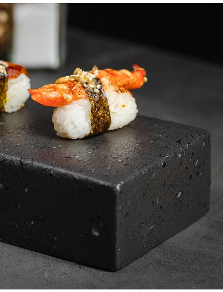 Luxury Cubic Prism Slab Ceramic Serving Plate