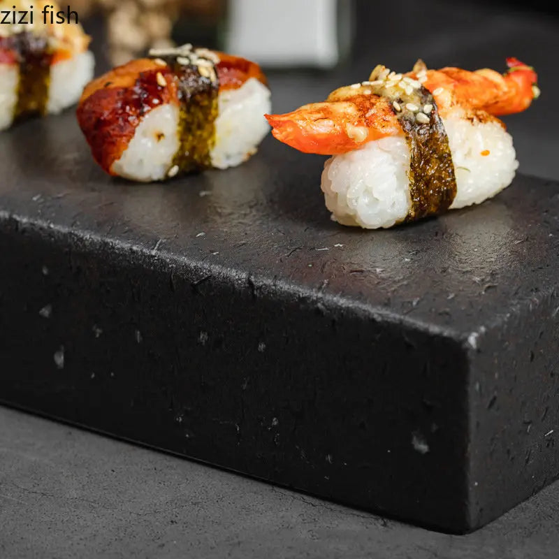 Luxury Cubic Prism Slab Ceramic Serving Plate