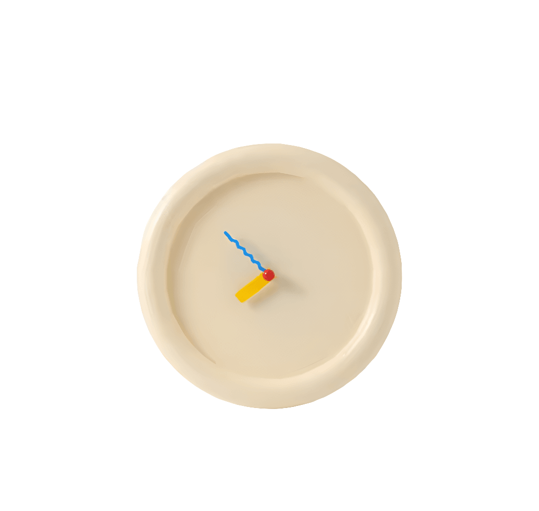 Minimalist Round Memphis Wall Clock Warm White - Koda Store - Free Shipping