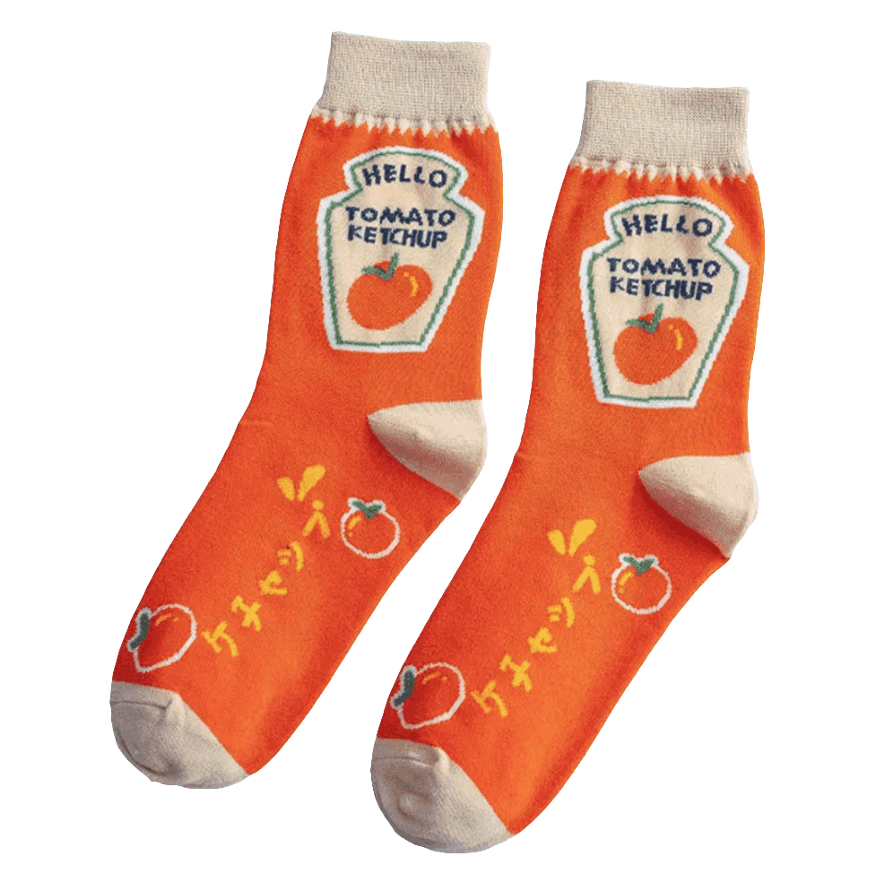 Tomato Ketchup Novelty Crew Socks