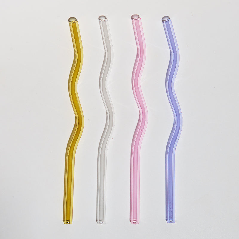 Topsy Turvy Coloured Glass Straw - Koda Store - Free Shipping