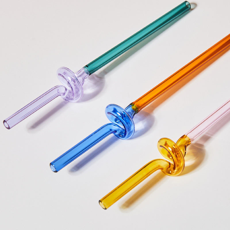 Topsy Turvy Coloured Glass Straw - Koda Store - Free Shipping