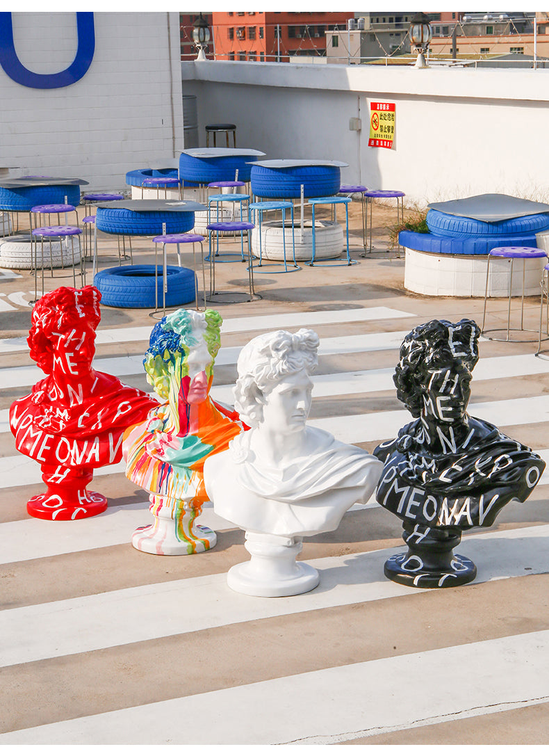 Apollo Bust Statue - Pop Art Multicoloured Graffiti Series - Koda Store - Free Shipping