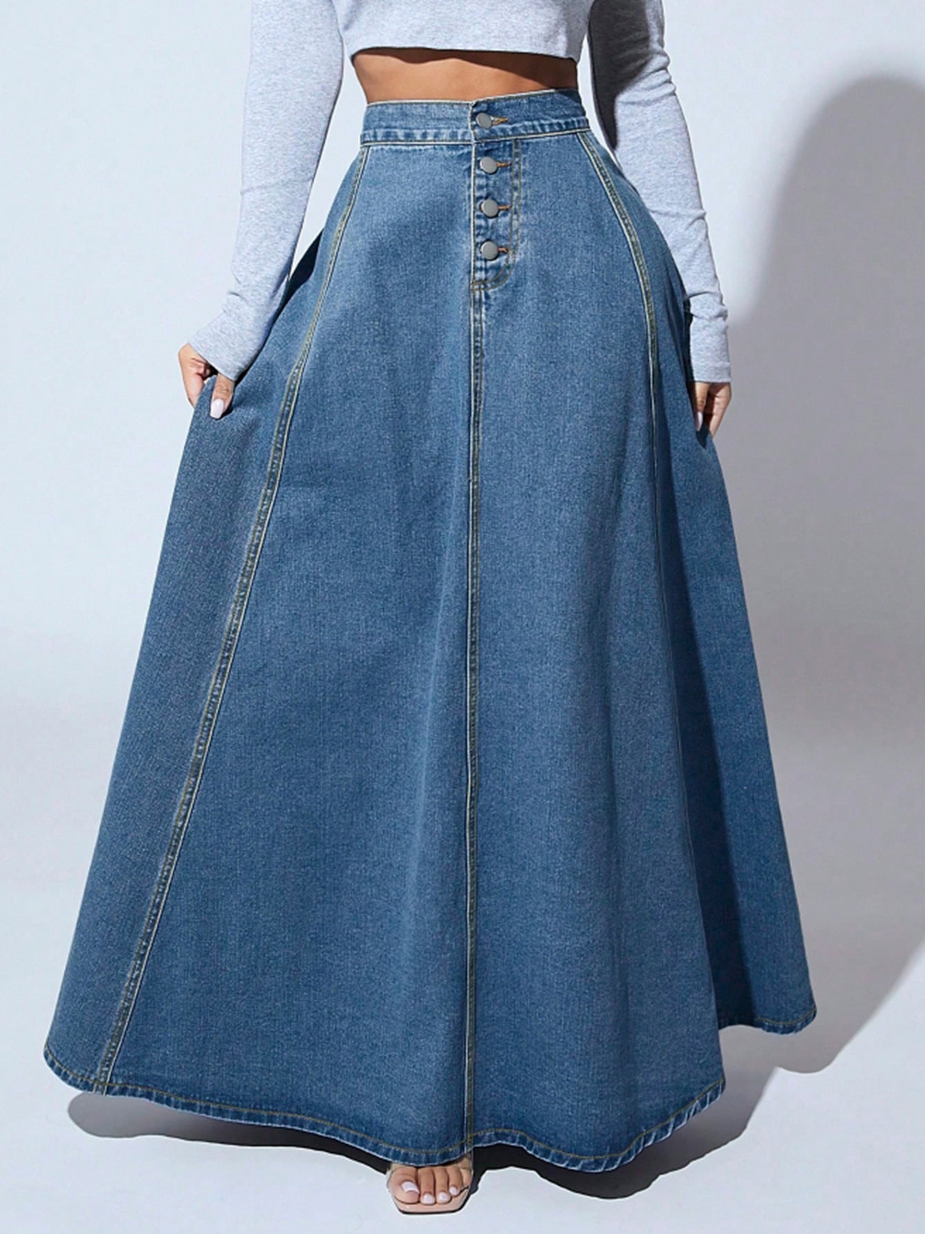 Meridian Denim Maxi Skirt - Koda Store - Free Shipping