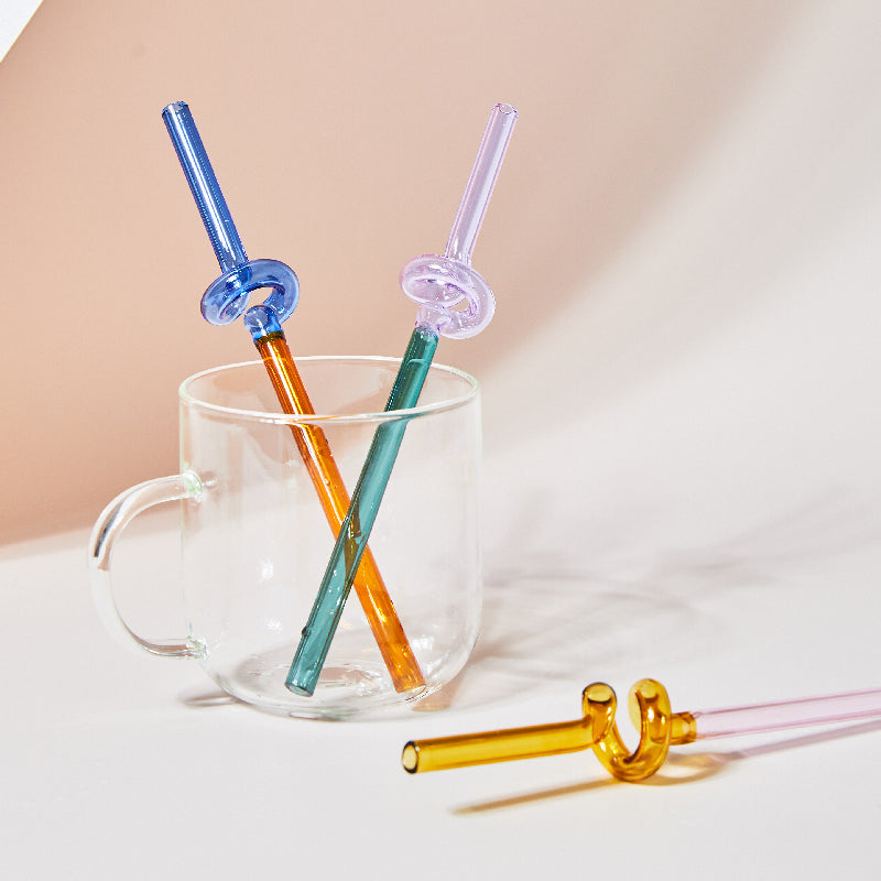 Topsy Turvy Coloured Glass Straw - Koda Store - Free Shipping