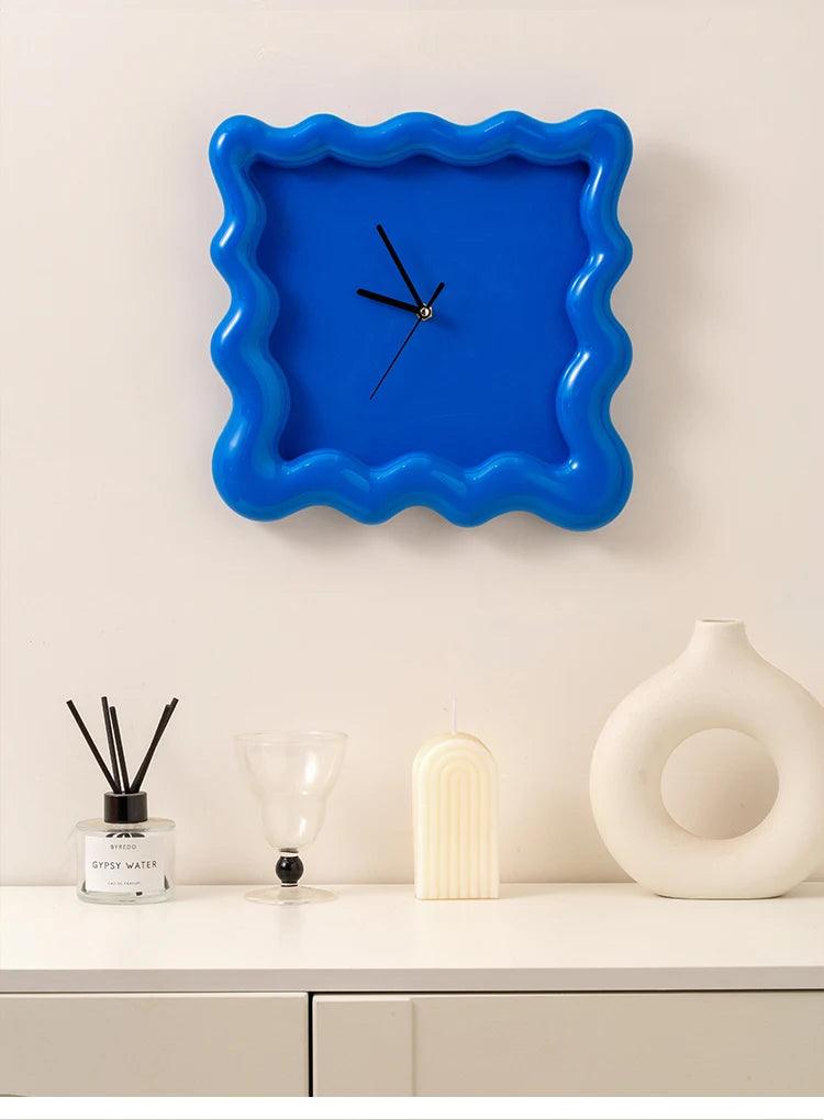 Sleek Wave Textured Wall Clock Cobalt Blue - Koda Store - Free Shipping