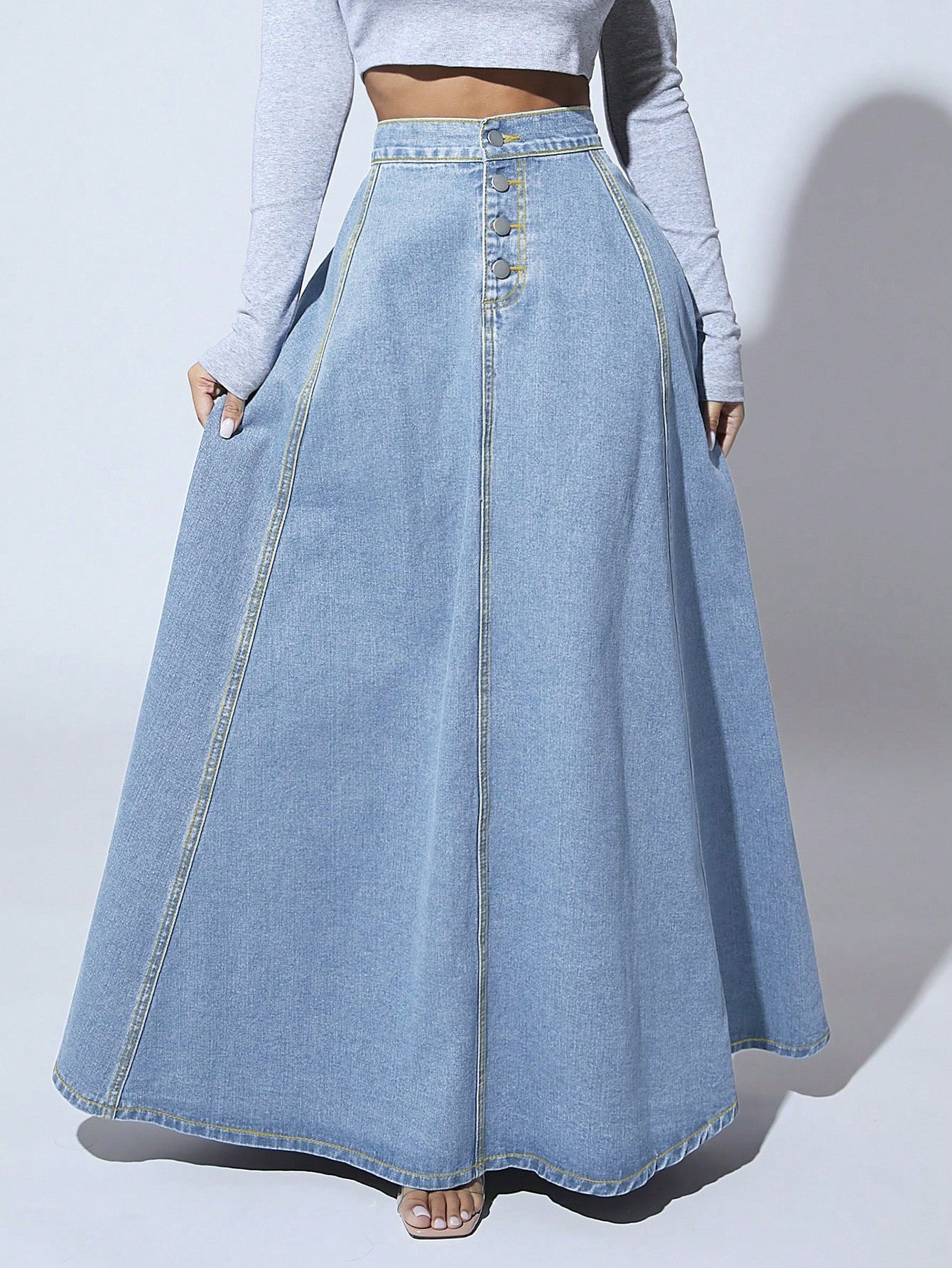 Meridian Denim Maxi Skirt - Koda Store - Free Shipping