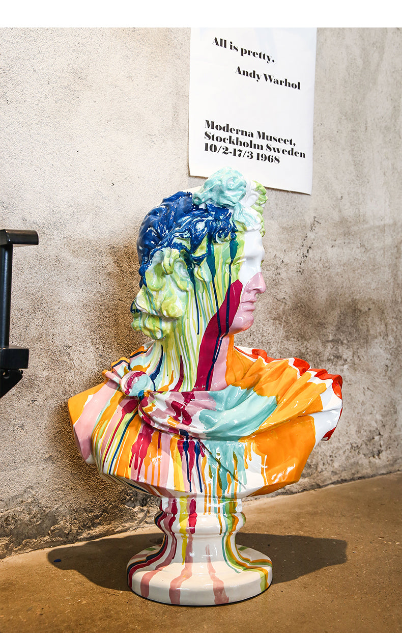 Apollo Bust Statue - Pop Art Multicoloured Graffiti Series