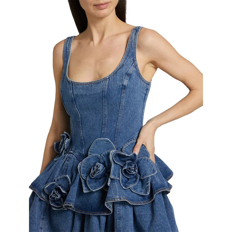 Botanique Indigo Denim Midi Dress