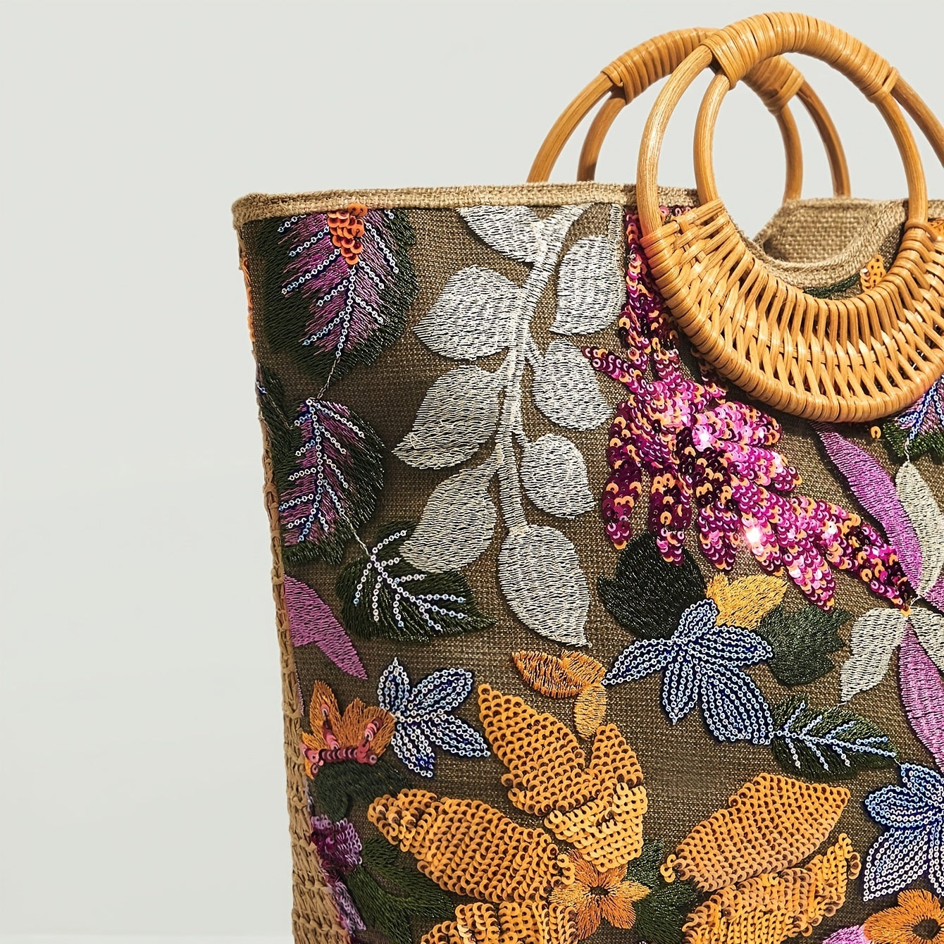 Boho in Bloom Embroidered Tote Bag - Koda Store - Free Shipping