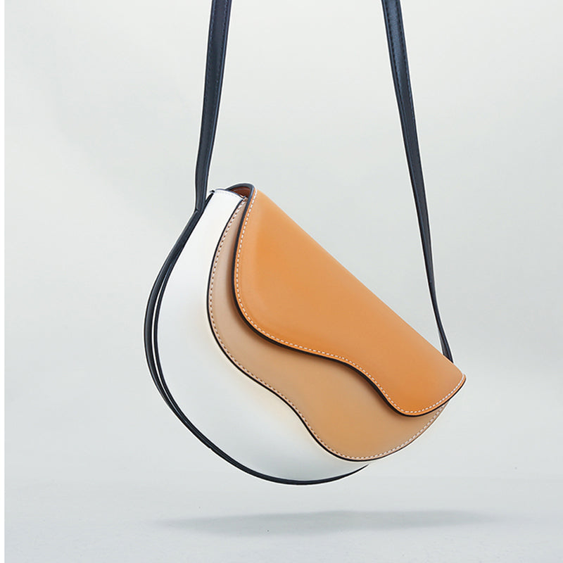 Wave Crossbody Saddle Bag in White - Koda Store - Free Shipping