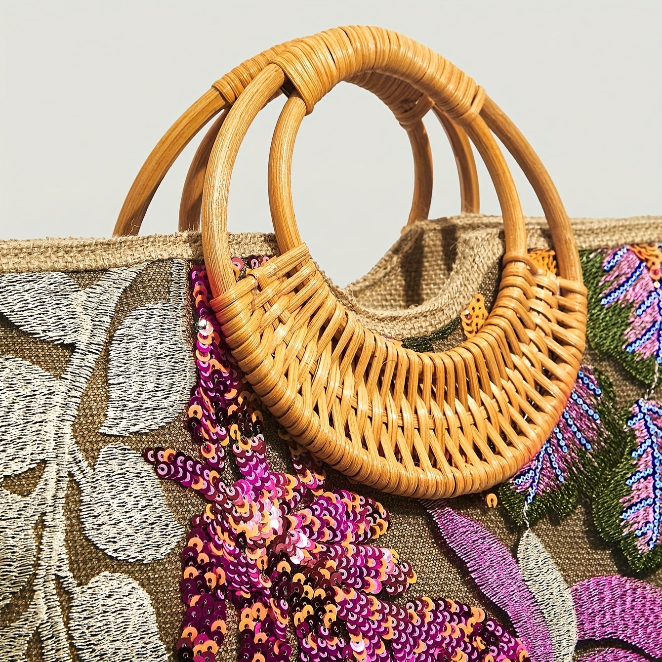 Boho in Bloom Embroidered Tote Bag - Koda Store - Free Shipping