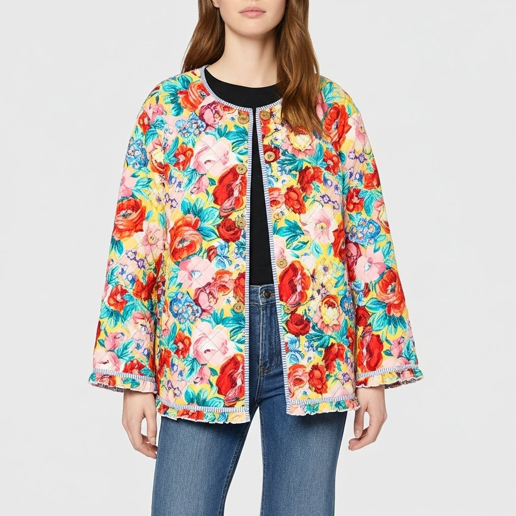 Blossom Burst Quilted Coat - Koda Store - Free Shipping