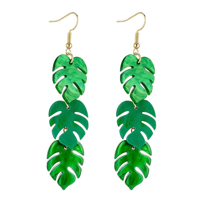 Palm Leaf Triplets Drop Earrings - Koda Store