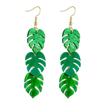 Palm Leaf Triplets Drop Earrings - Koda Store