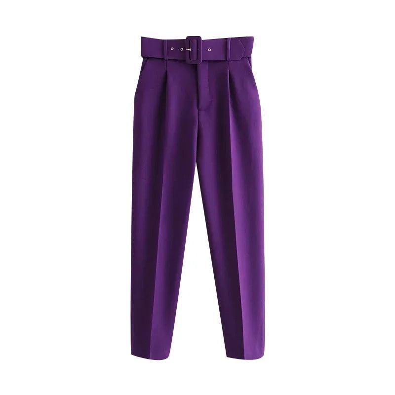 Billie High-Waisted Straight Leg Pants with Belt