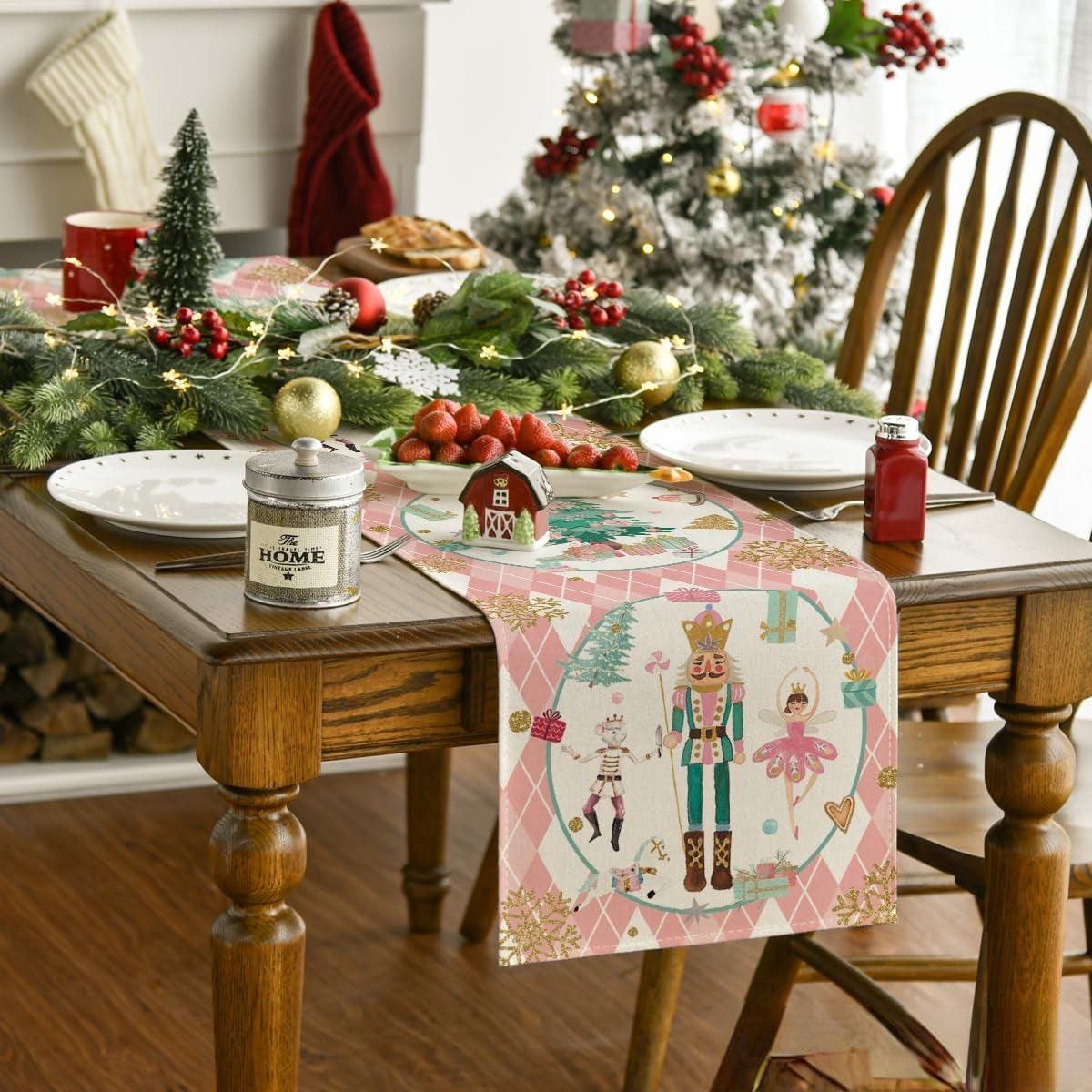Pastel Nutcracker Table Runner - Pink - Koda Fashion & Decor - Free Shipping