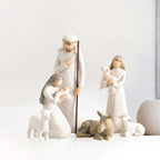 Premium Hand-Crafted Nativity Set- 20 Pieces, Manger & Stars Backdrop - Koda Fashion & Decor - Free Shipping