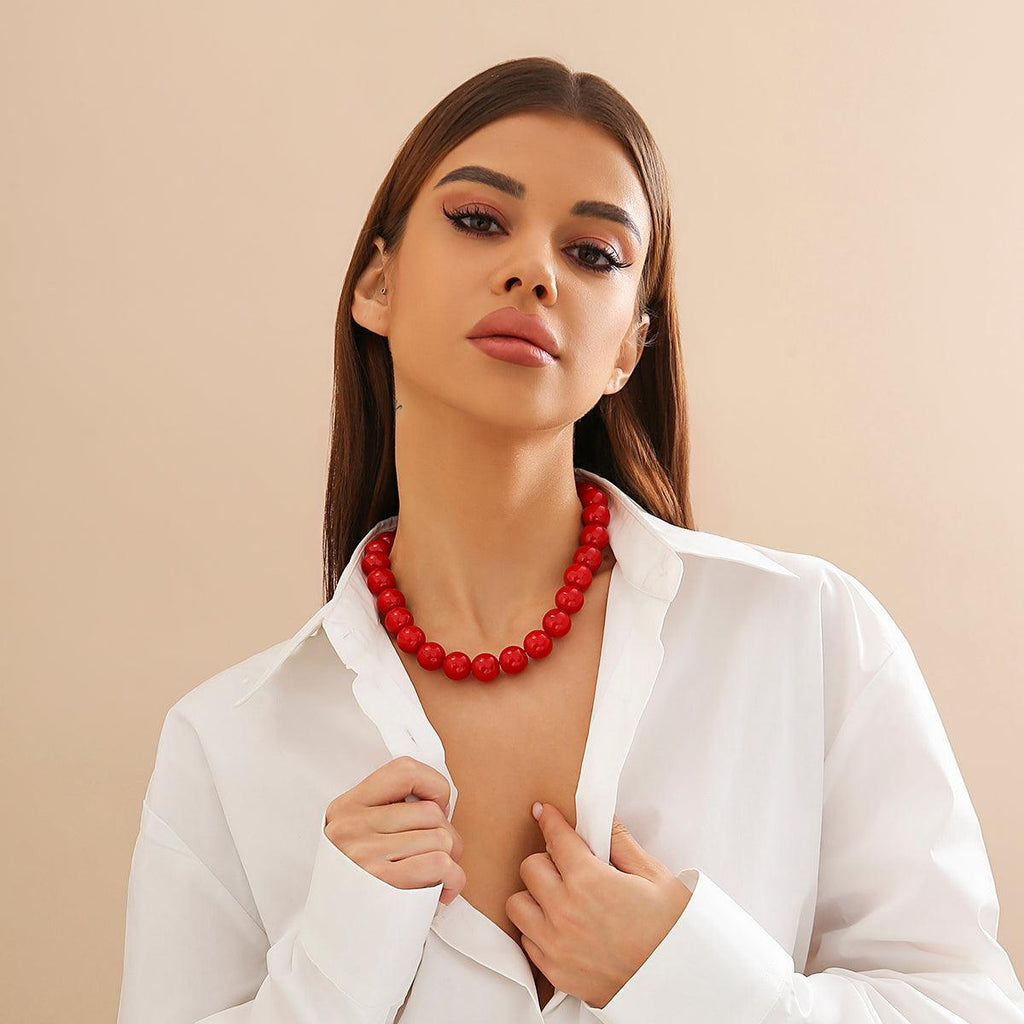 Margot Beaded Necklace - Red - Koda Fashion & Decor - Free Shipping