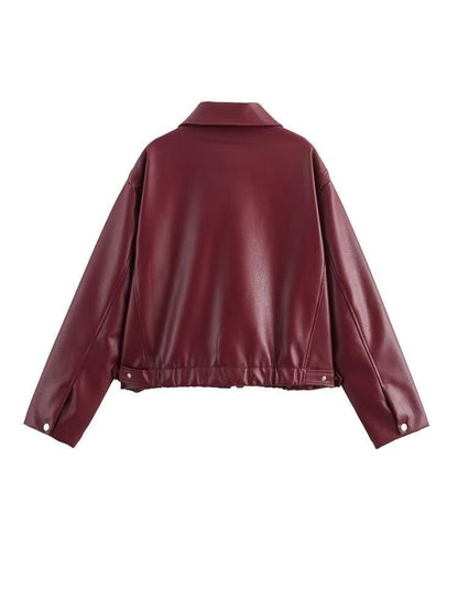 Casey Faux Leather Vintage Style Bomber Jacket - Koda Fashion & Decor - Free Shipping
