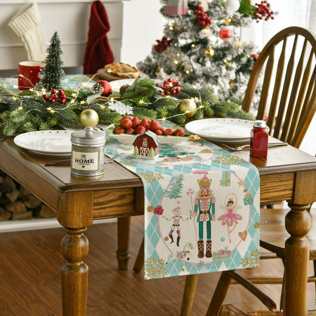Pastel Nutcracker Table Runner - Blue - Koda Fashion & Decor - Free Shipping