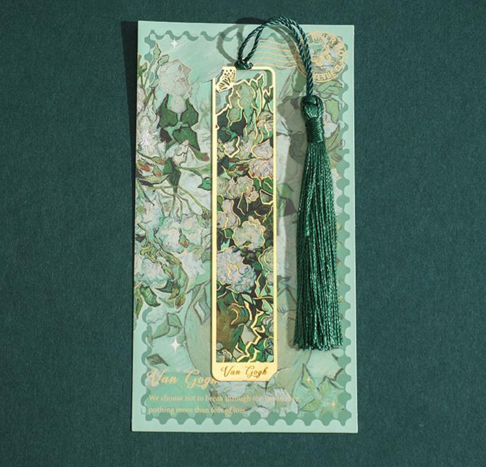Gold Hollow Van Gogh & Monet Famous Art Inspired Metal Tassel Bookmark - Koda Fashion & Decor - Free Shipping